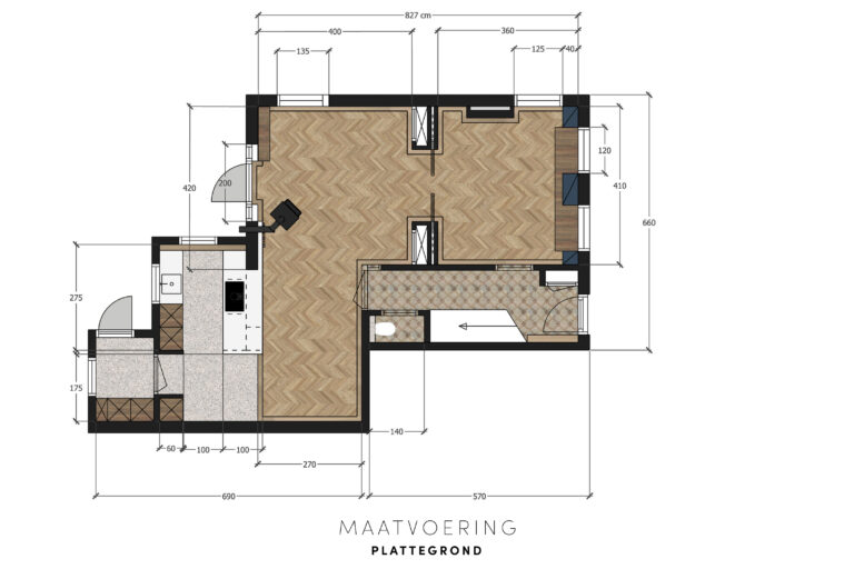 casco met maatlijnen De Woonzaken